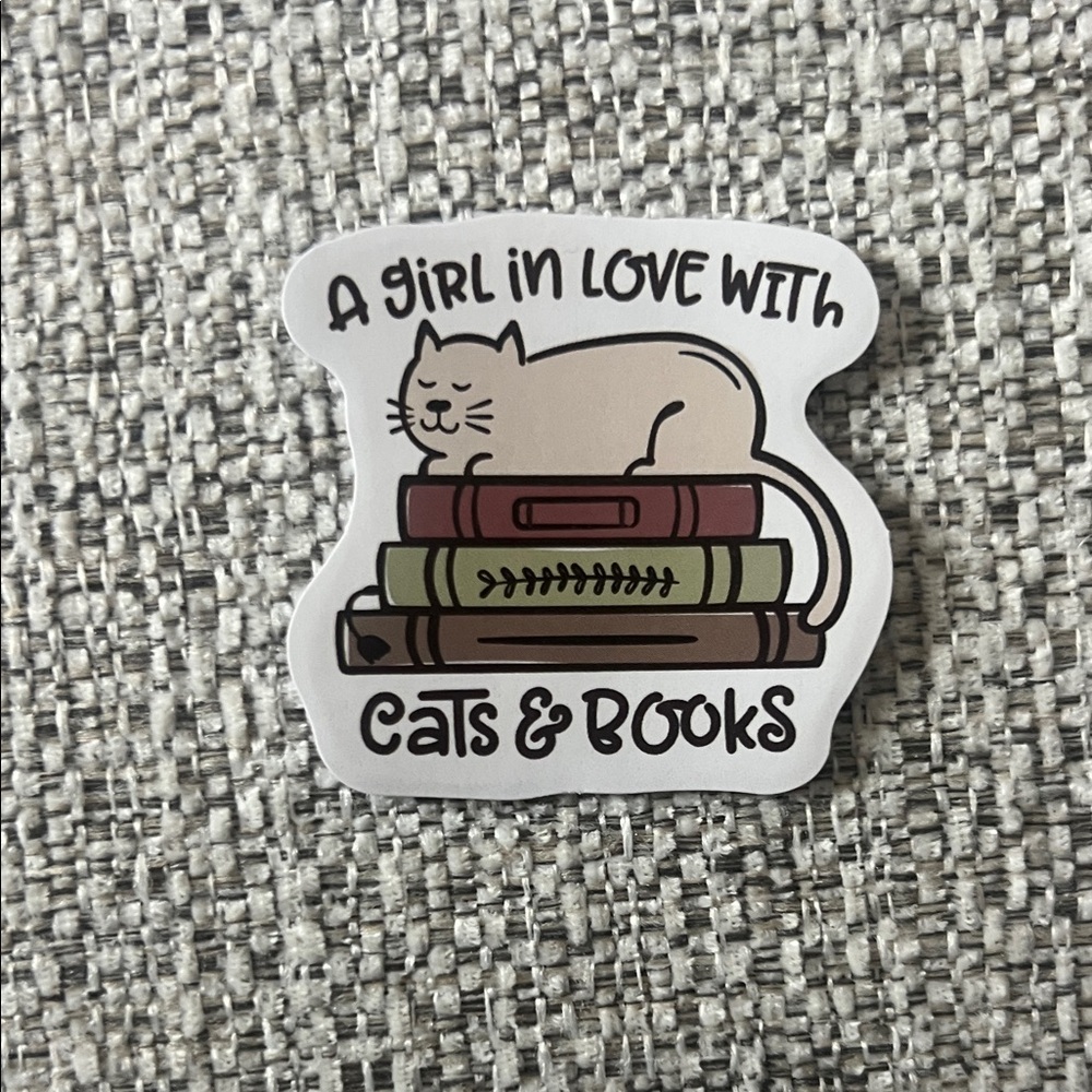 4/$10 Cat and Books Sticker